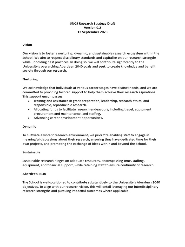 SNCS Research Strategy v0.2 | PDF