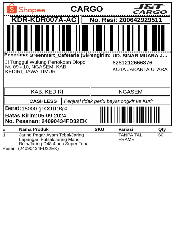 Label pengiriman kargo 1 31 pdf