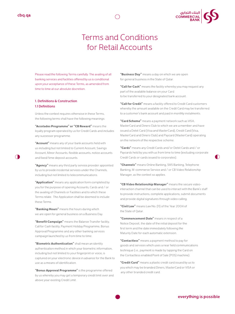 Retail Terms Conditions 2022 EN | PDF | Credit Card | Finance & Money ...