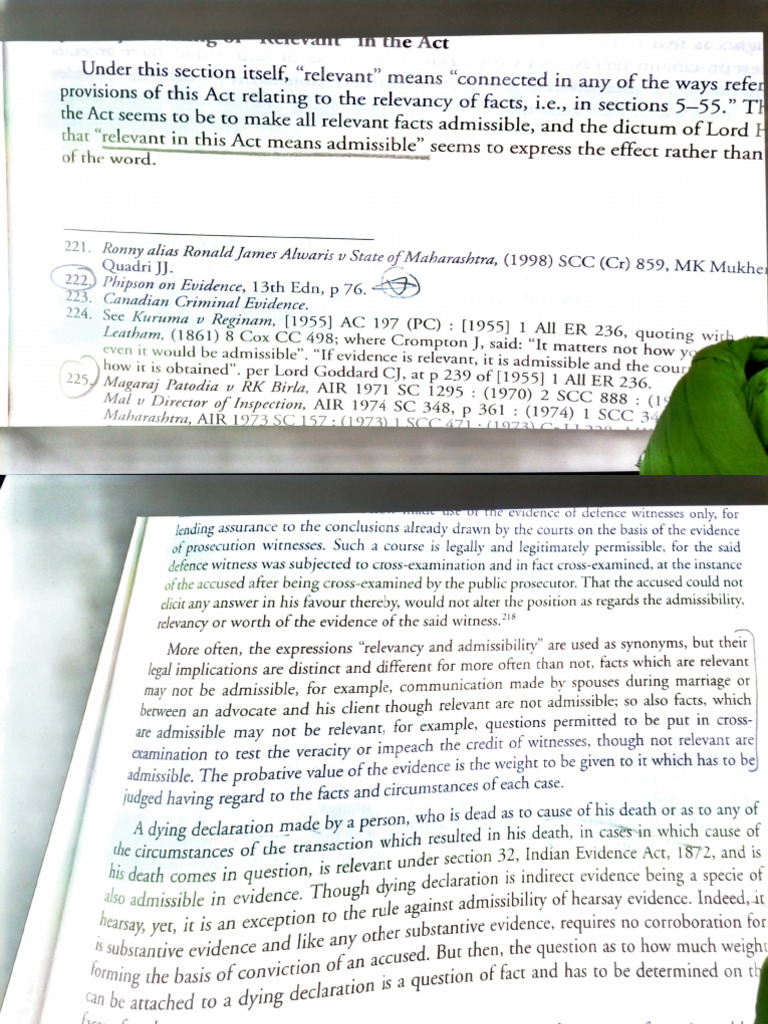 Evidence Act Admissible Relevant Pdf