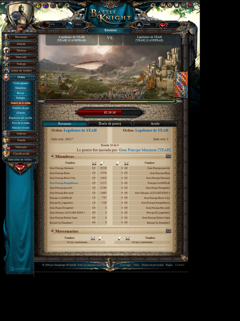 Legolianos de YEAH Clan War Summary | PDF