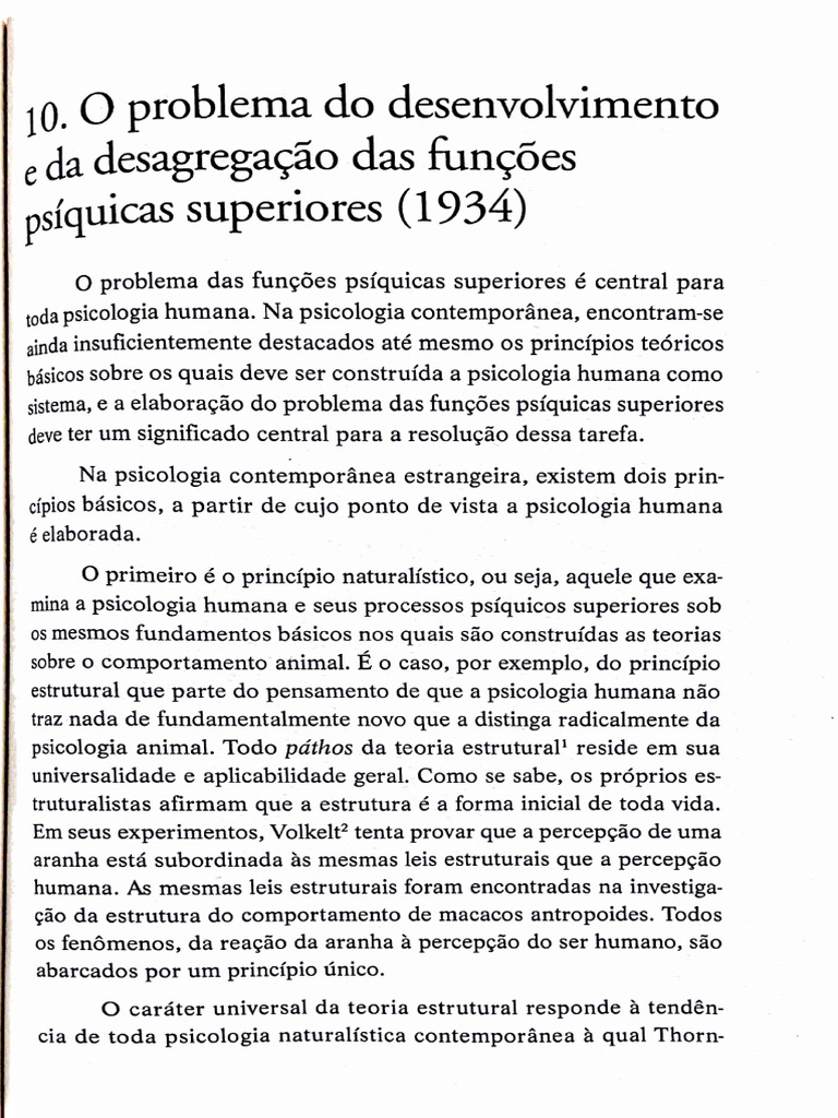 O Problema Do Desenvolvimento e A Desagregação Das Funções Psíquicas ...