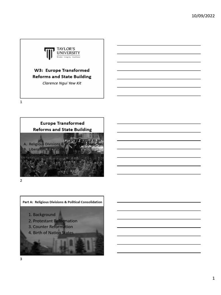 W3 - Europe Transformed - Reforms and State Building PRINT | PDF