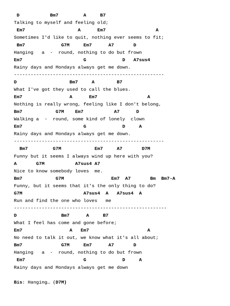 Y rainy days and mondays paul williams pdf