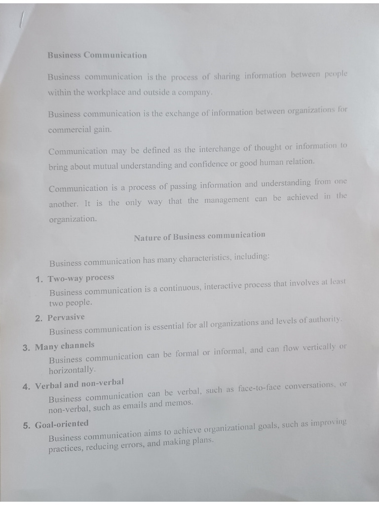 Business Communication Unit 1 | PDF