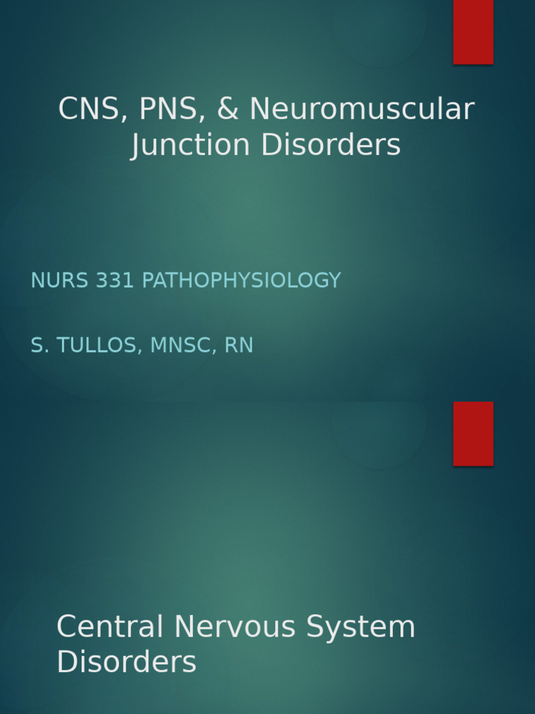 CNS, PNS, NMSK Disorders SV | PDF