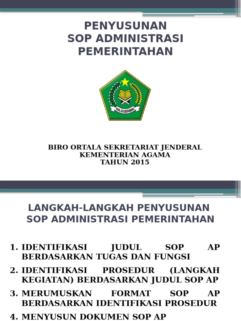 Penyusunan SOP Administrasi Pemerintahan | PDF | Bisnis