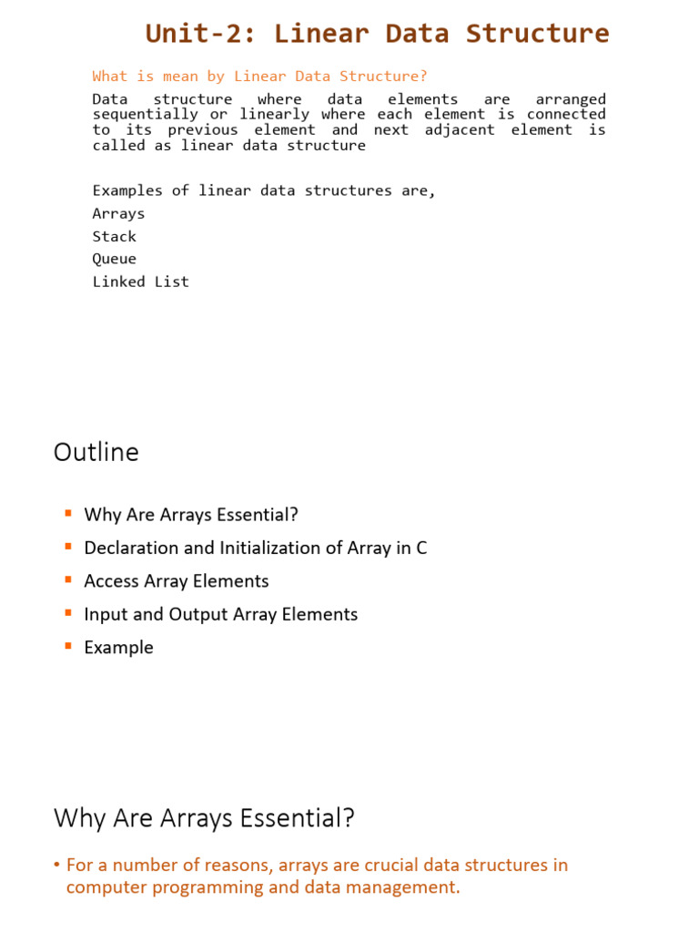 What Is Mean by Linear Data Structure? | PDF