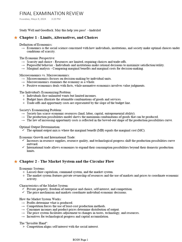 Economics Development Review Notes | PDF