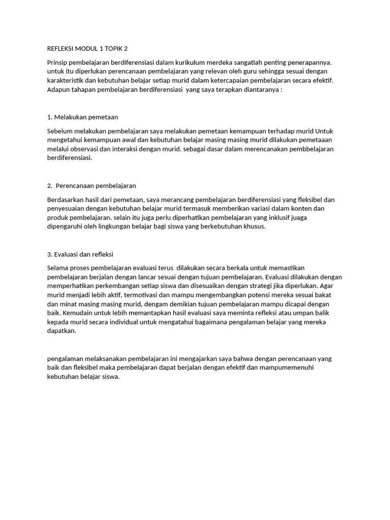 Refleksi Modul 1 | PDF