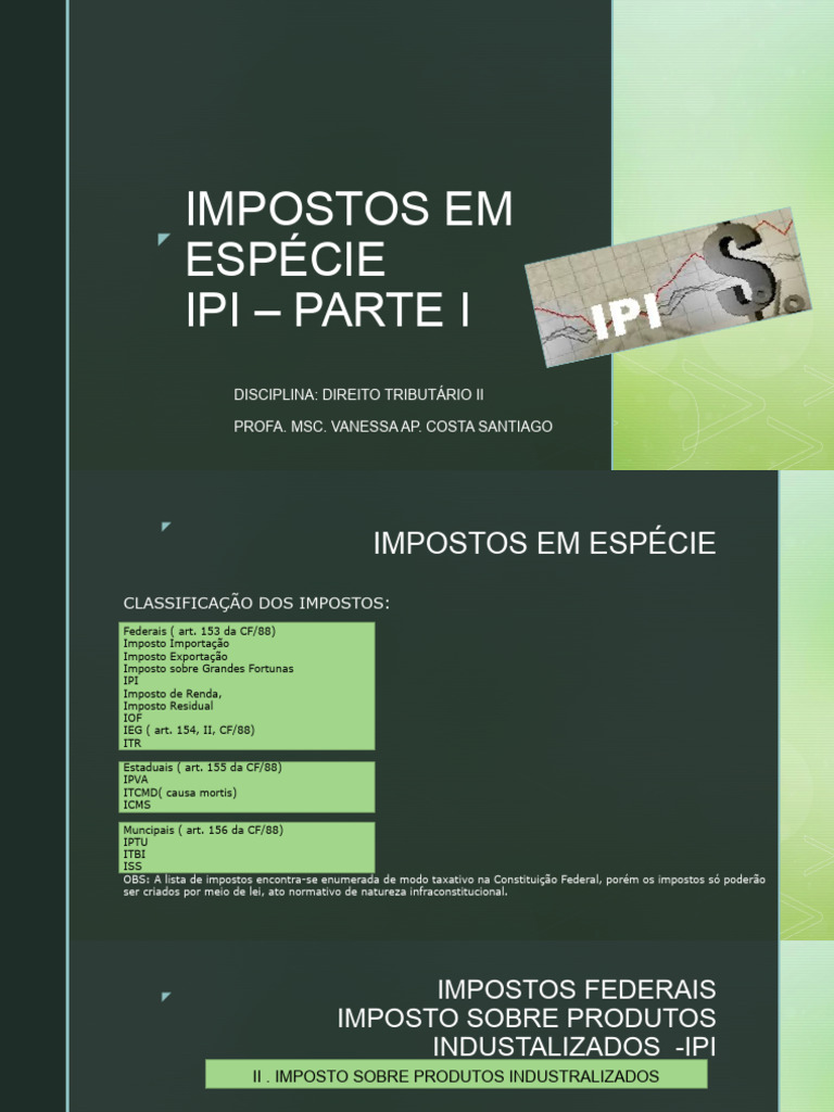 Impostos em Esp-Cie - Ipi | PDF