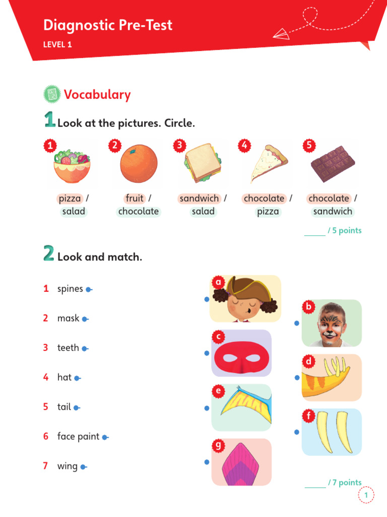 English Code AmE Level 1 - Diagnostic Pre Test | PDF