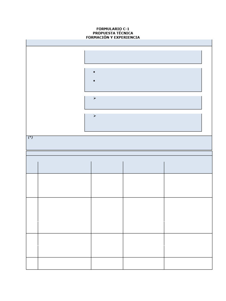 Formulario C-1 | PDF