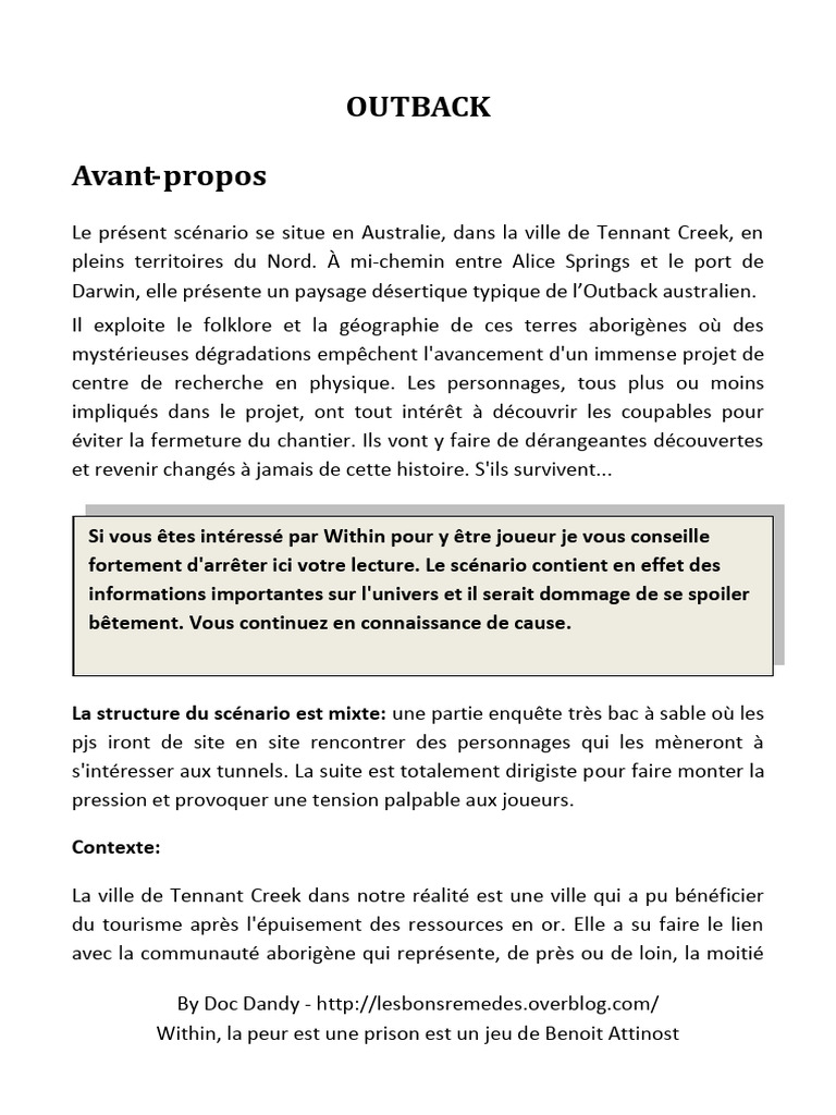 Outback | PDF