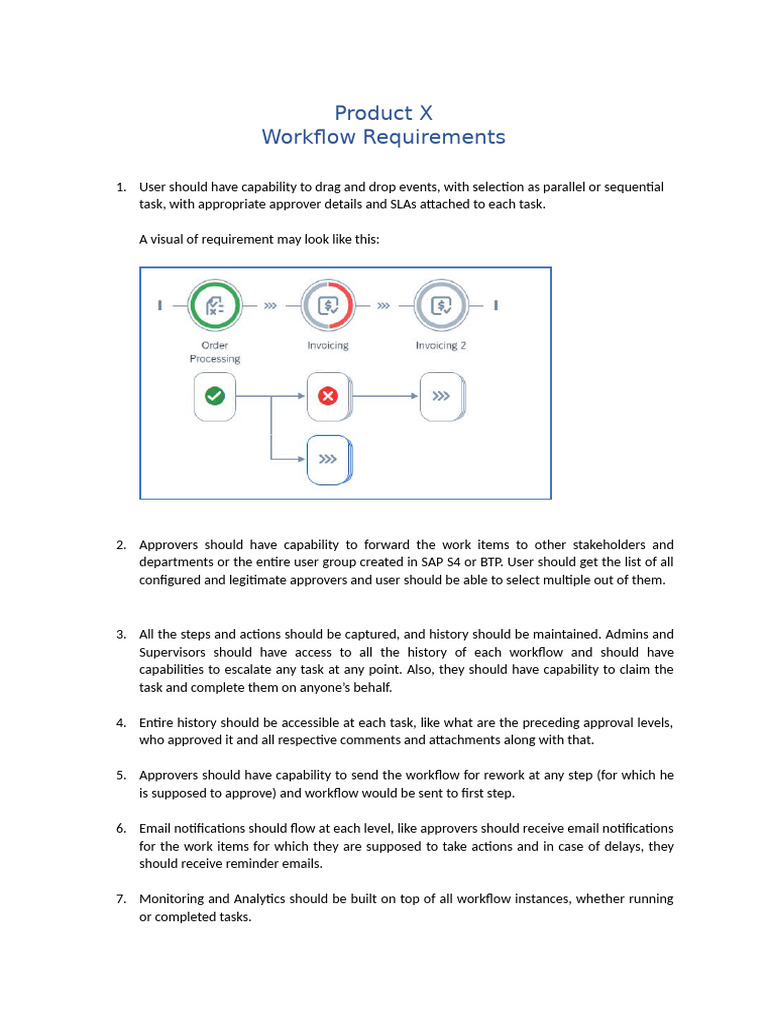 Product X Workflow Req | PDF