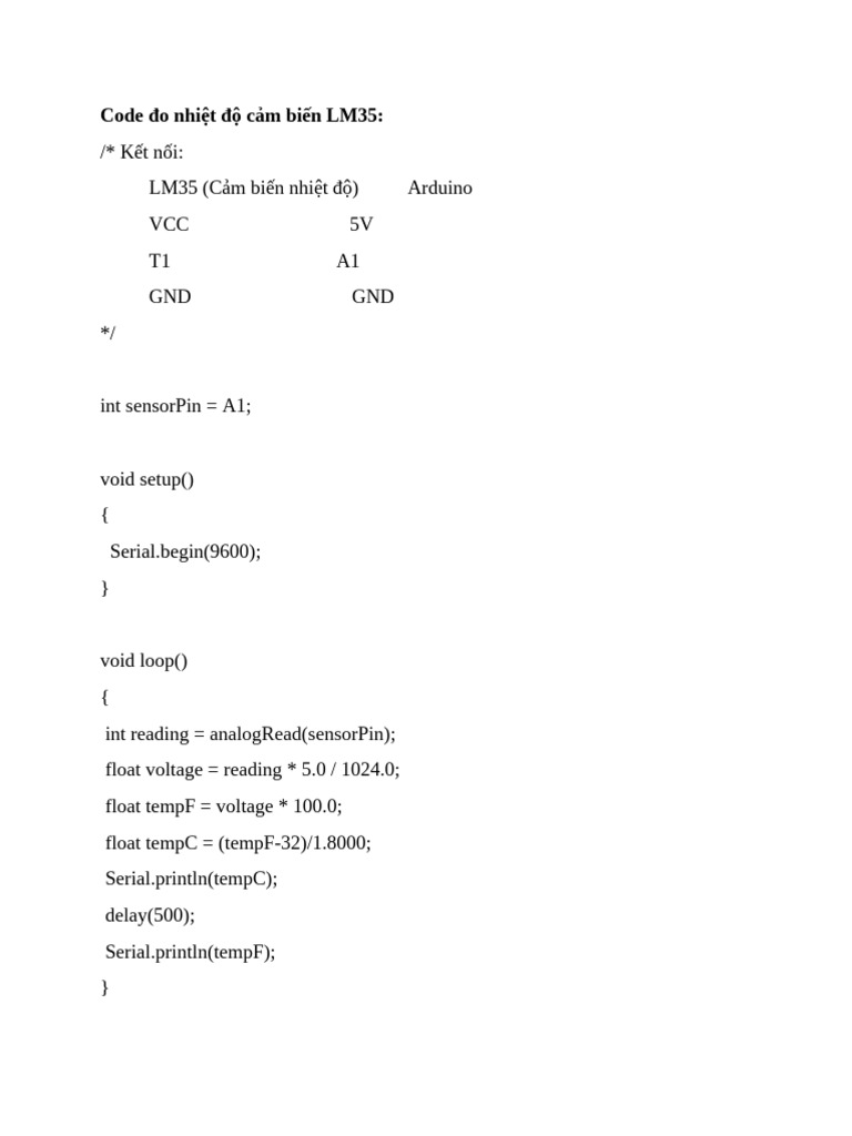 Code test cảm biến | PDF