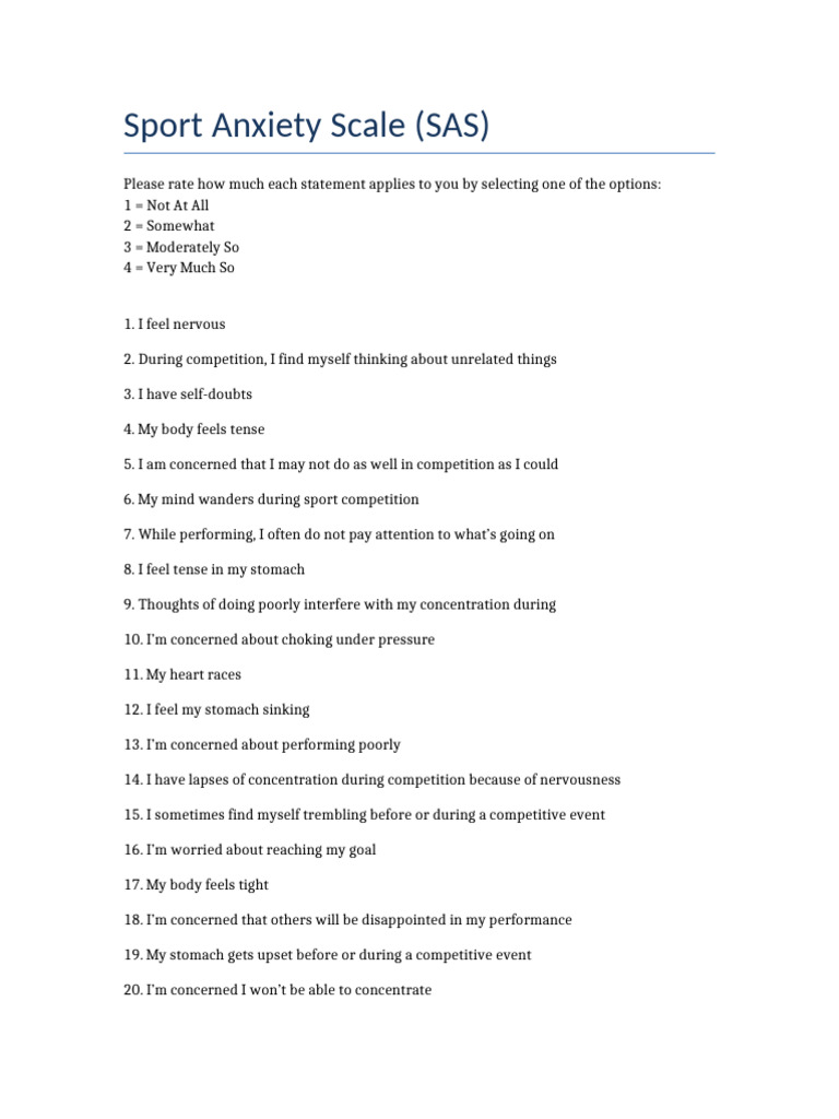 IOSCPSEI Sports Anxiety Scale 2 Explained: A Complete Guide