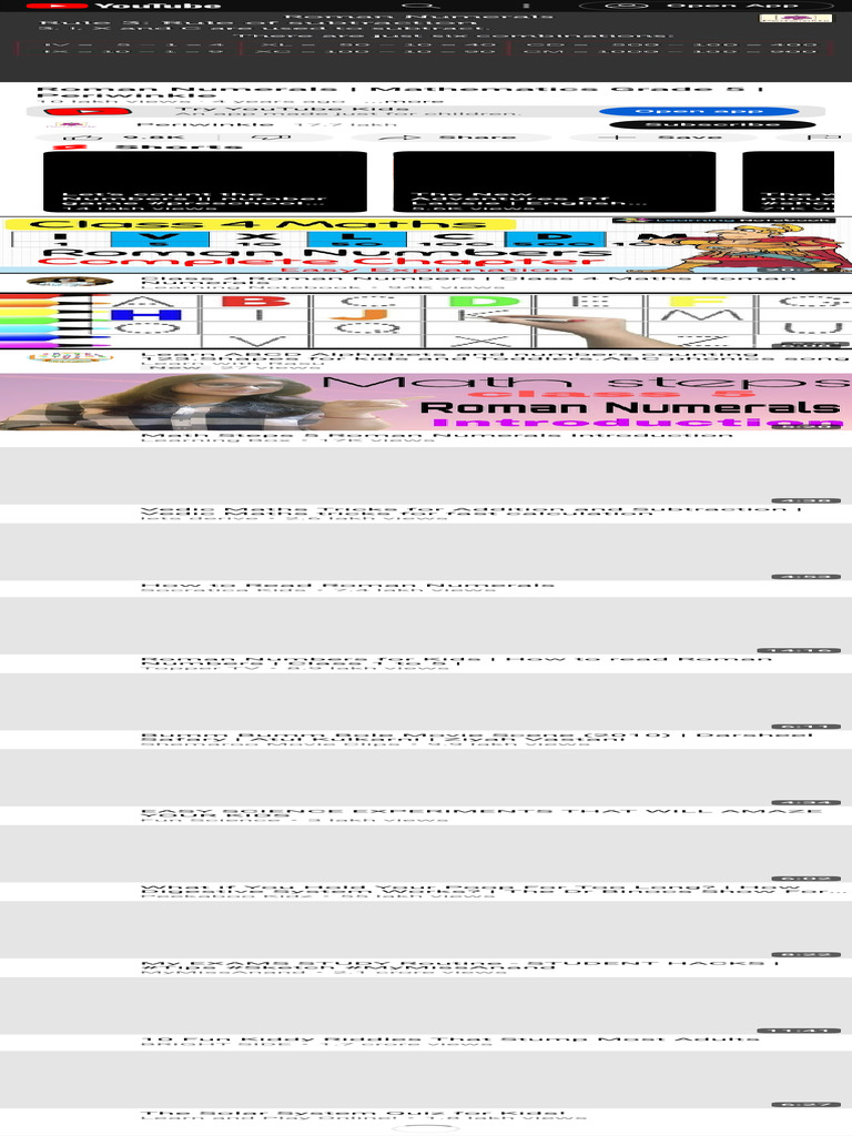 Roman Numerals Mathematics Grade 5 Periwinkle Youtube Pdf