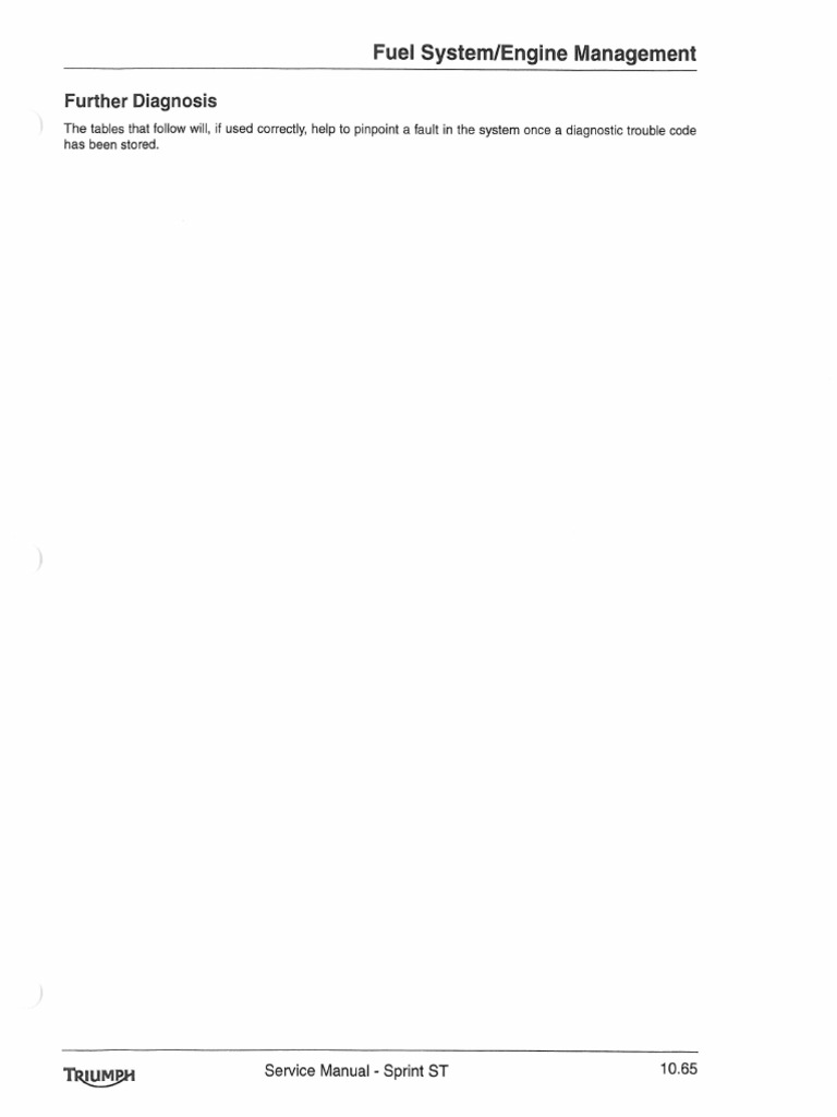 01 Triumph Sprint ST 1050 Motorcycle Servi - Motorcycle Manuals | PDF