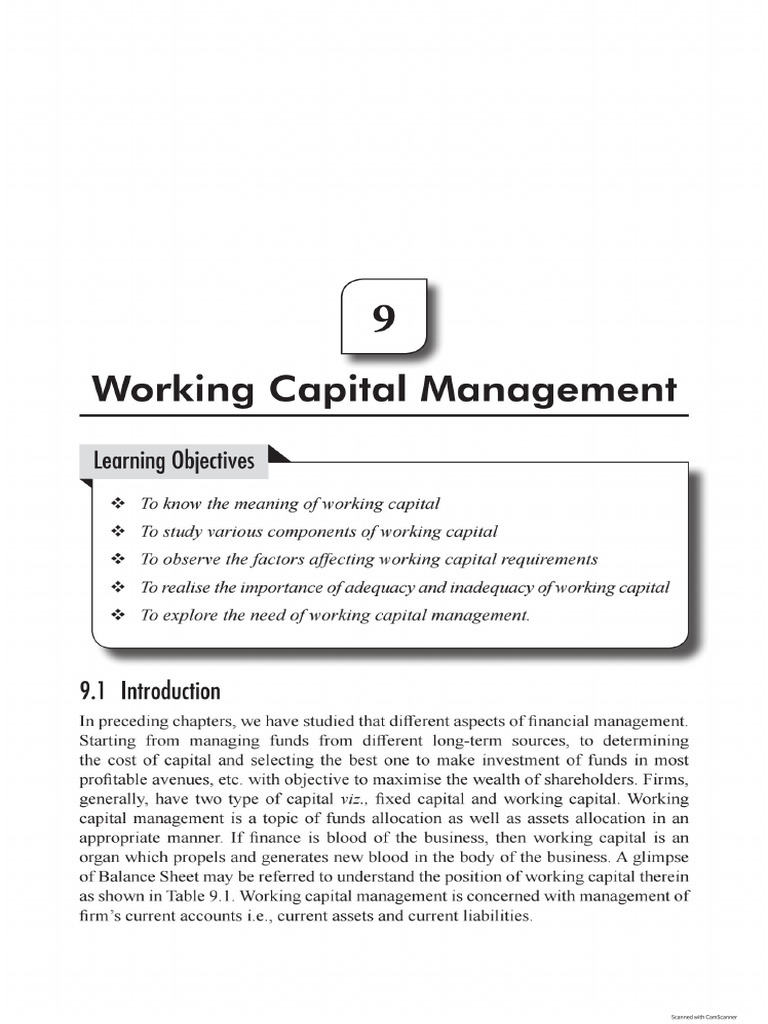 Working Capital-BMS | PDF