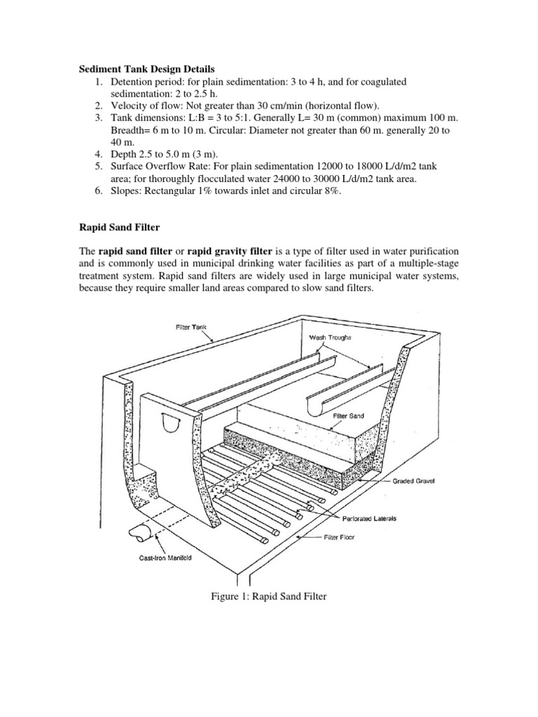 Design of Sedimentation Tanks and Rapid Sand Filters for Water ...