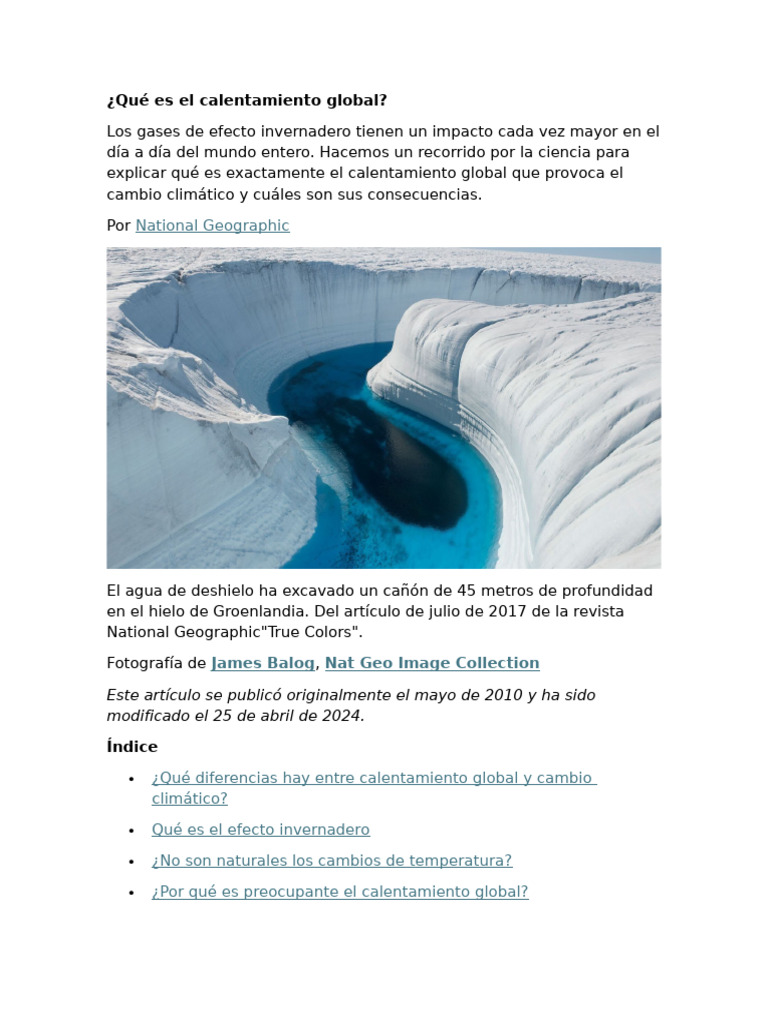 Qué Es El Calentamiento Global | PDF