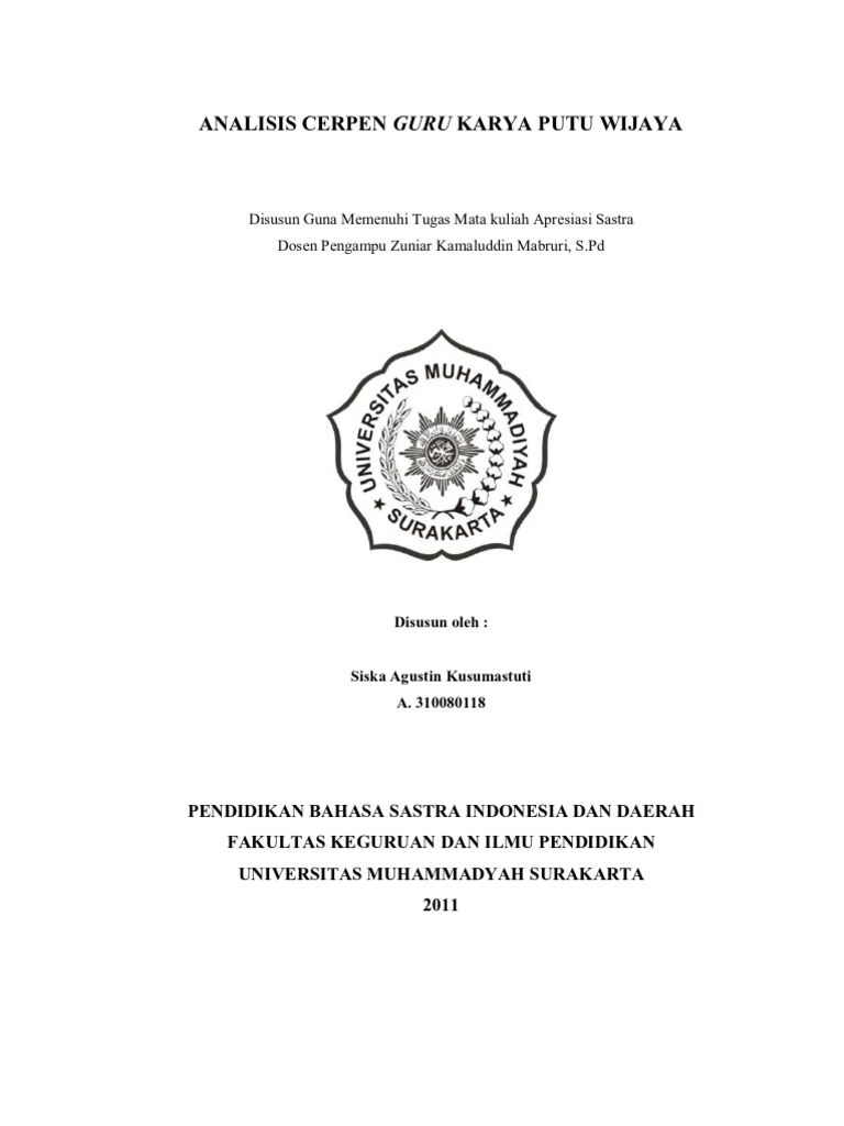 Analisis Cerpen Guru Karya Putu Wijaya PDF