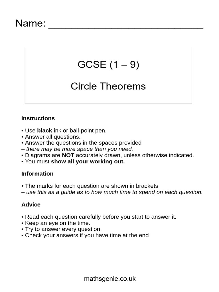 Homework 1 - Circle Theorems | PDF