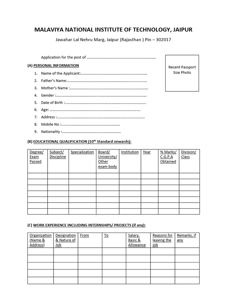 Application Form SC | PDF