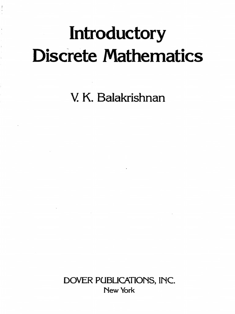 Introductory Discrete Mathematics: V K. Balakrishnan | PDF