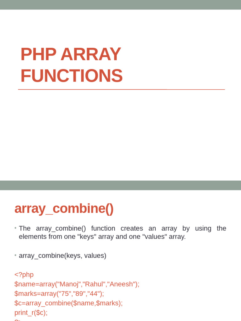 Array Functions | PDF