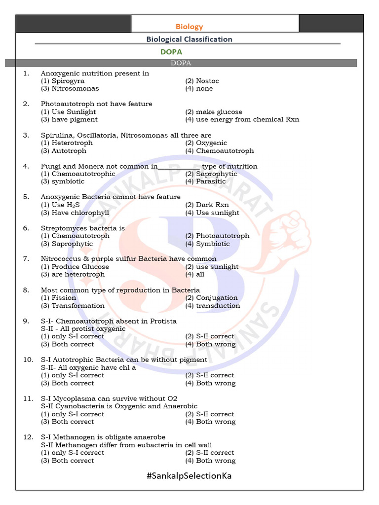 DOPA Biological Classification | PDF