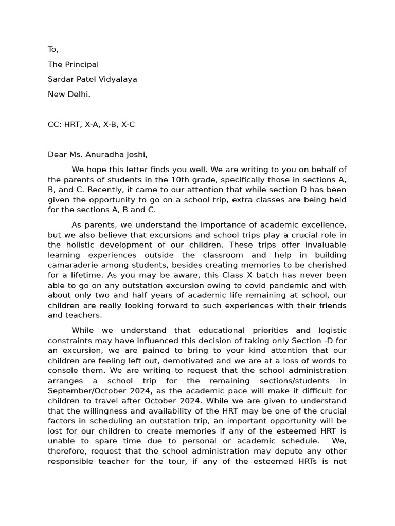Letter to HRT | PDF
