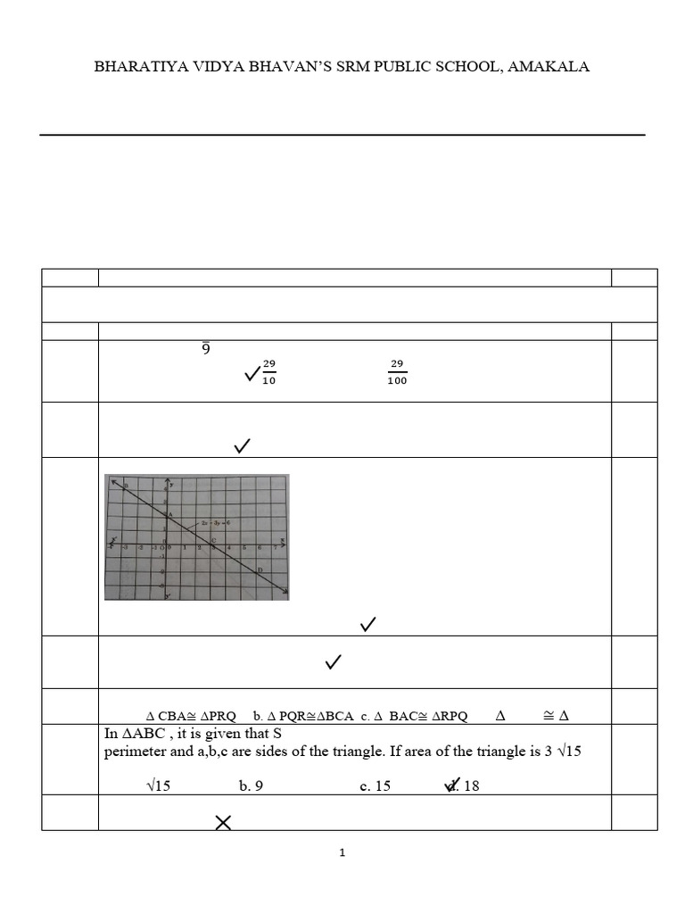 IX - Periodic Test 2 - Mathematics QP | PDF