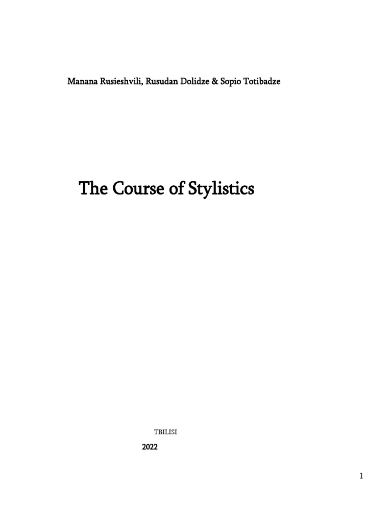 Stylistics | PDF