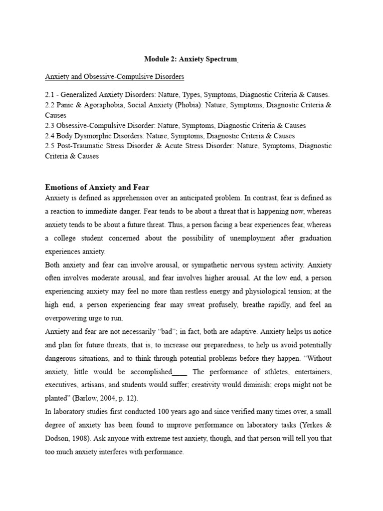 2 1 Generalized Anxiety Disorders Nature Types Symptoms