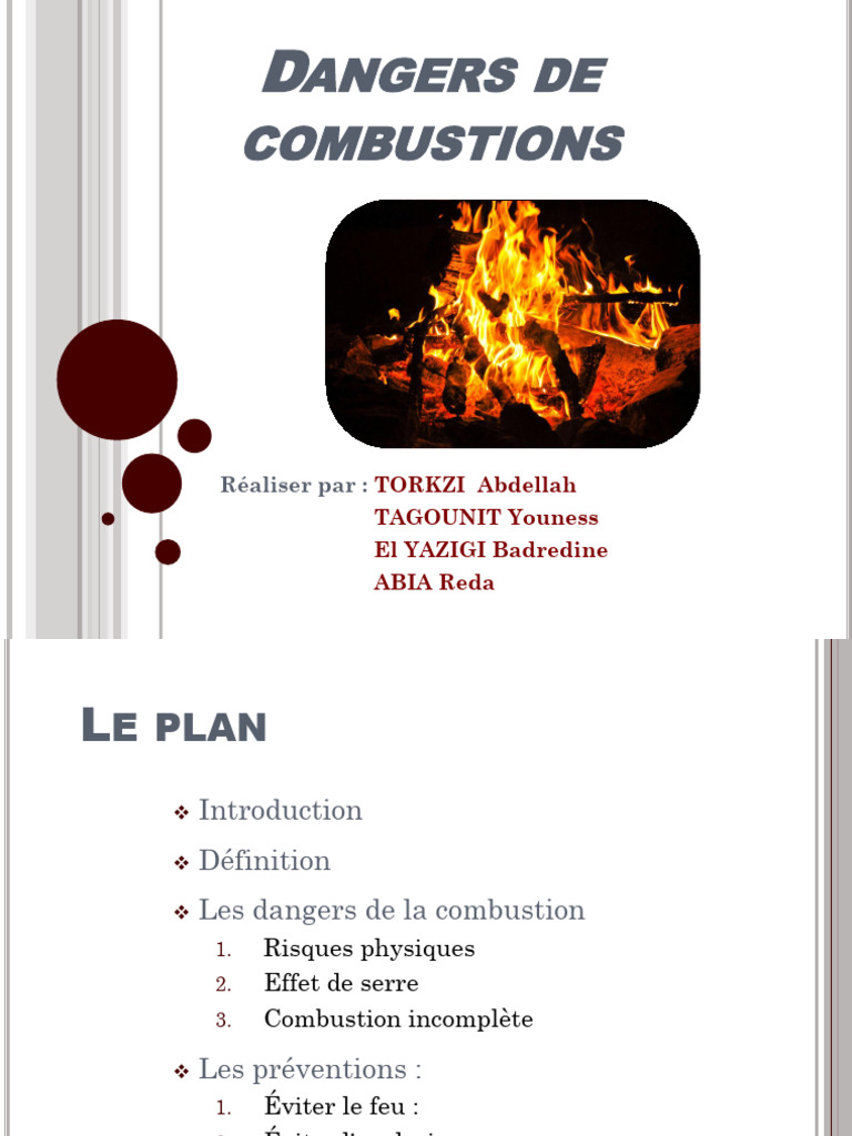 Dangers de Combustions | PDF