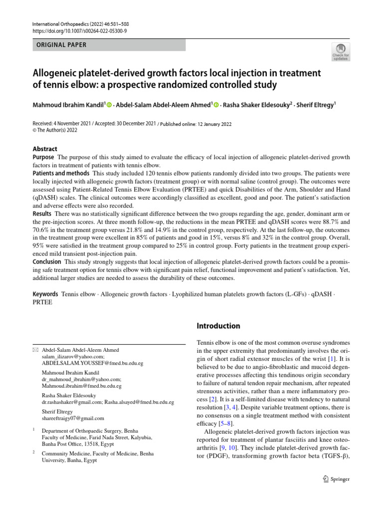 Allogeneic platelet derived growth factors local injection in treatment