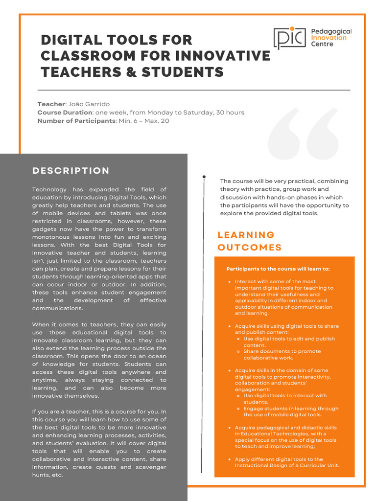 Digital Tools For Classroom For Innovative Teachers Students 1 Pdf
