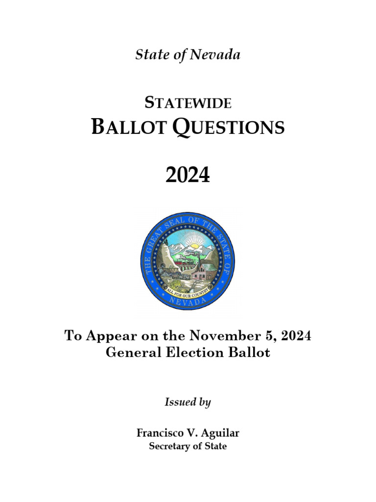 Nevada 2024 Ballot Questions Guide | PDF | Voting | Primary Election