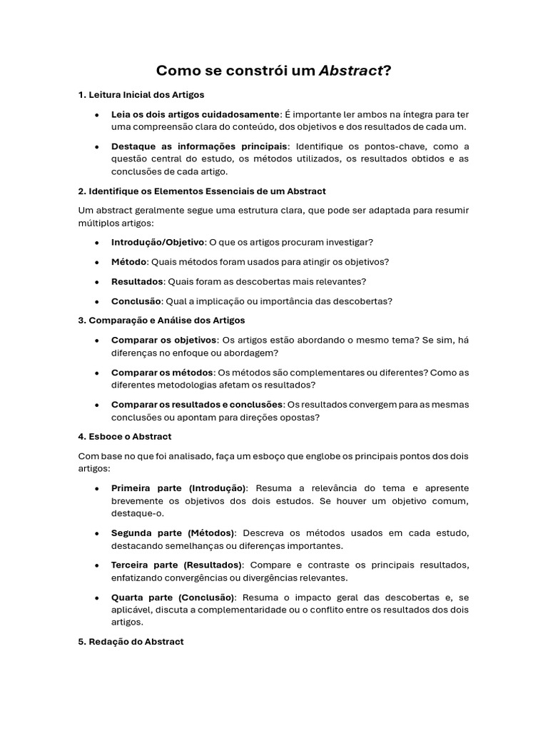 Como Se Constrói Um Abstract | PDF | Publicações acadêmicas | Carreira ...
