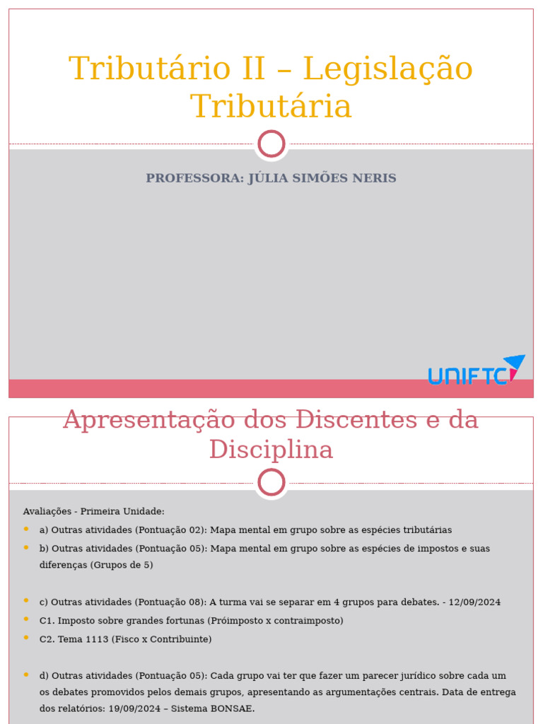 Aula 1 - Apresentação Da Disciplina Revisão | PDF