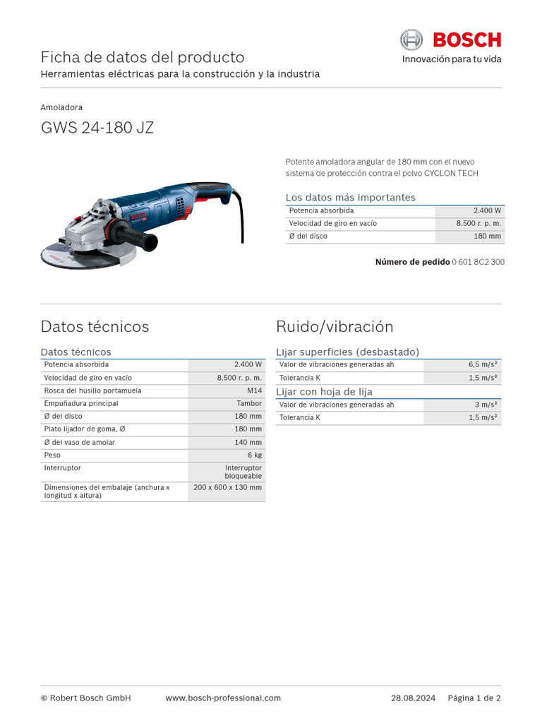 Gws 24 180 JZ Sheet | PDF