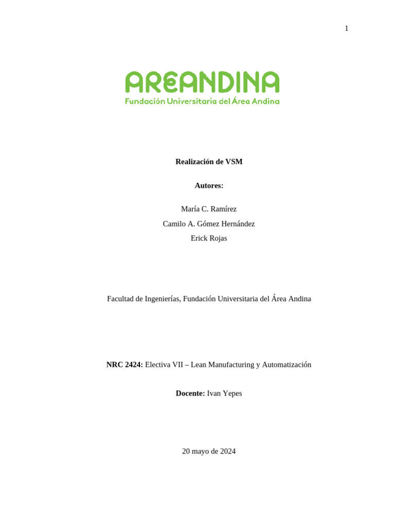 Realización de VSM-1 | PDF