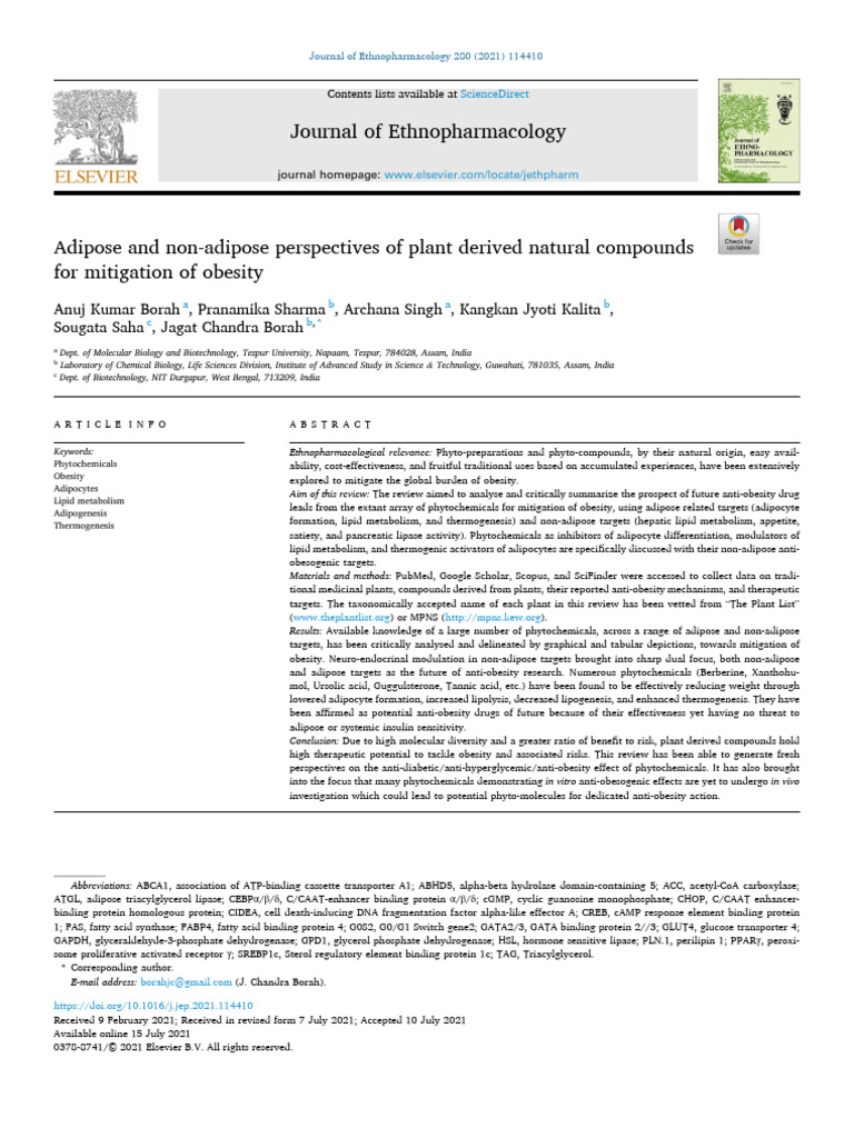Adipose and Non-Adipose Perspectives of Plant Derived Natural Compounds ...