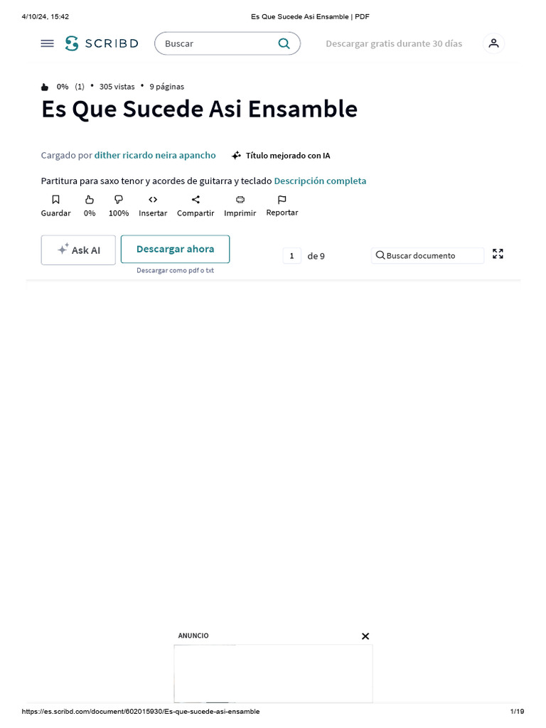 Es Que Sucede Asi Ensamble - PDF | PDF