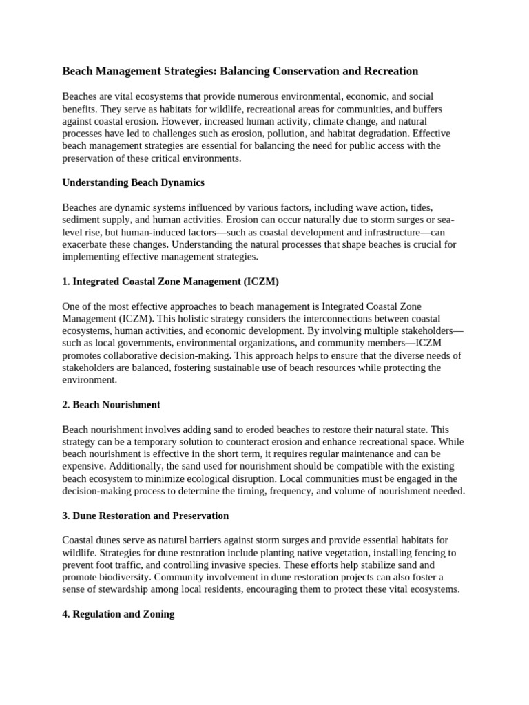 Beach Management | PDF