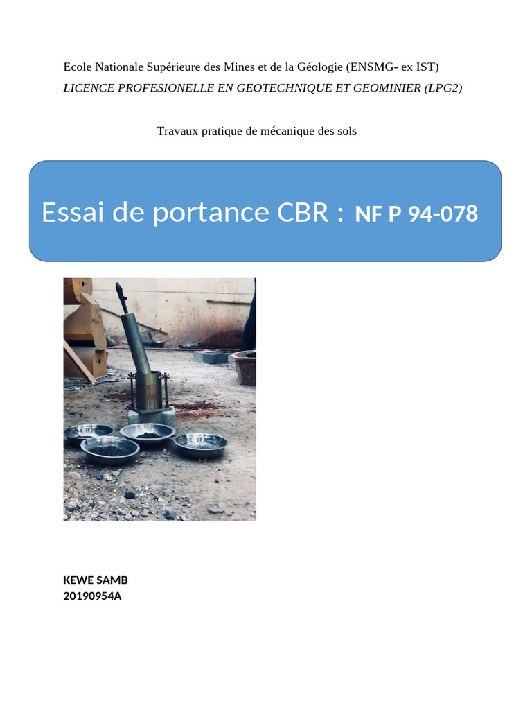 Essai CBR Portance | PDF