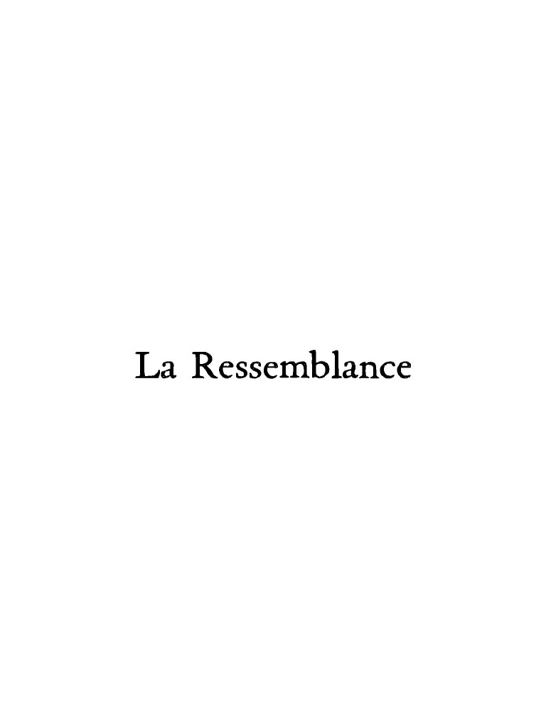 La Ressemblance - Klossowski | PDF