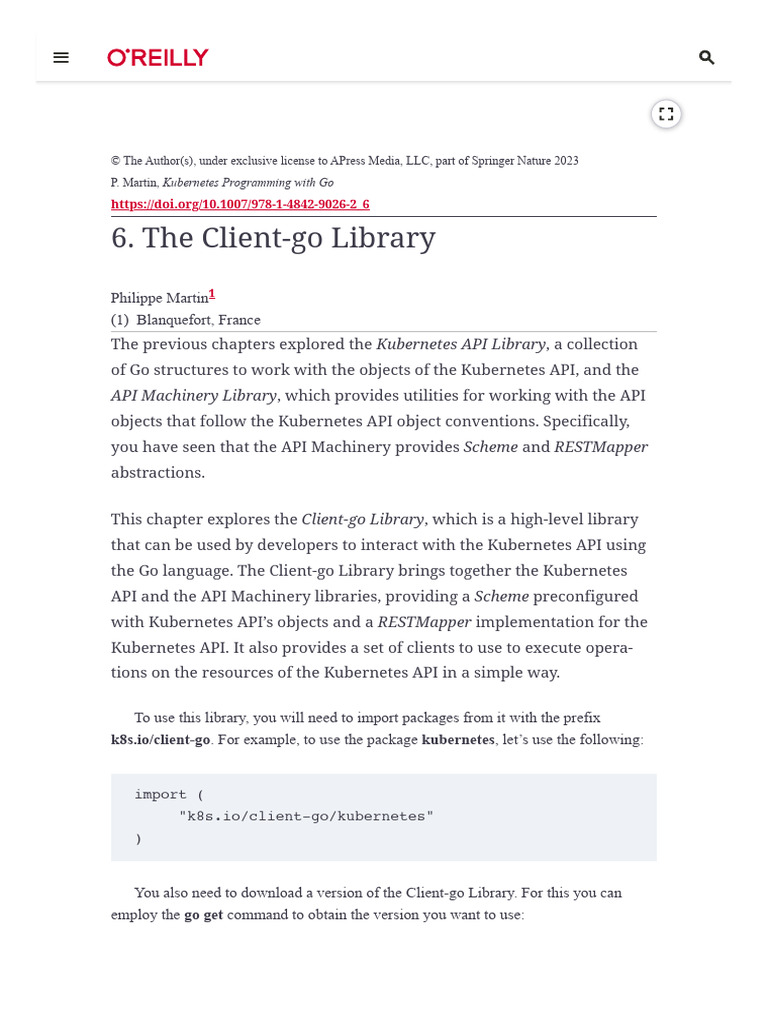 The Client-Go Library - Kubernetes Programming With Go - Programming ...
